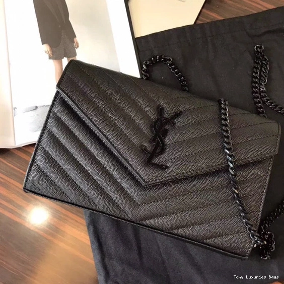Tony Luxuries CASSANDRE CHAIN YSL MATELASSÉ WALLET 0808